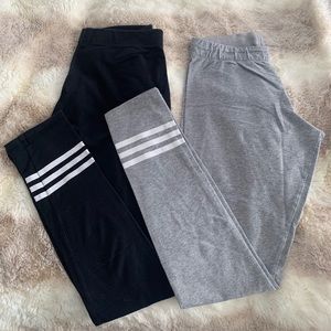 Adidas black and grey set of 2 leggings